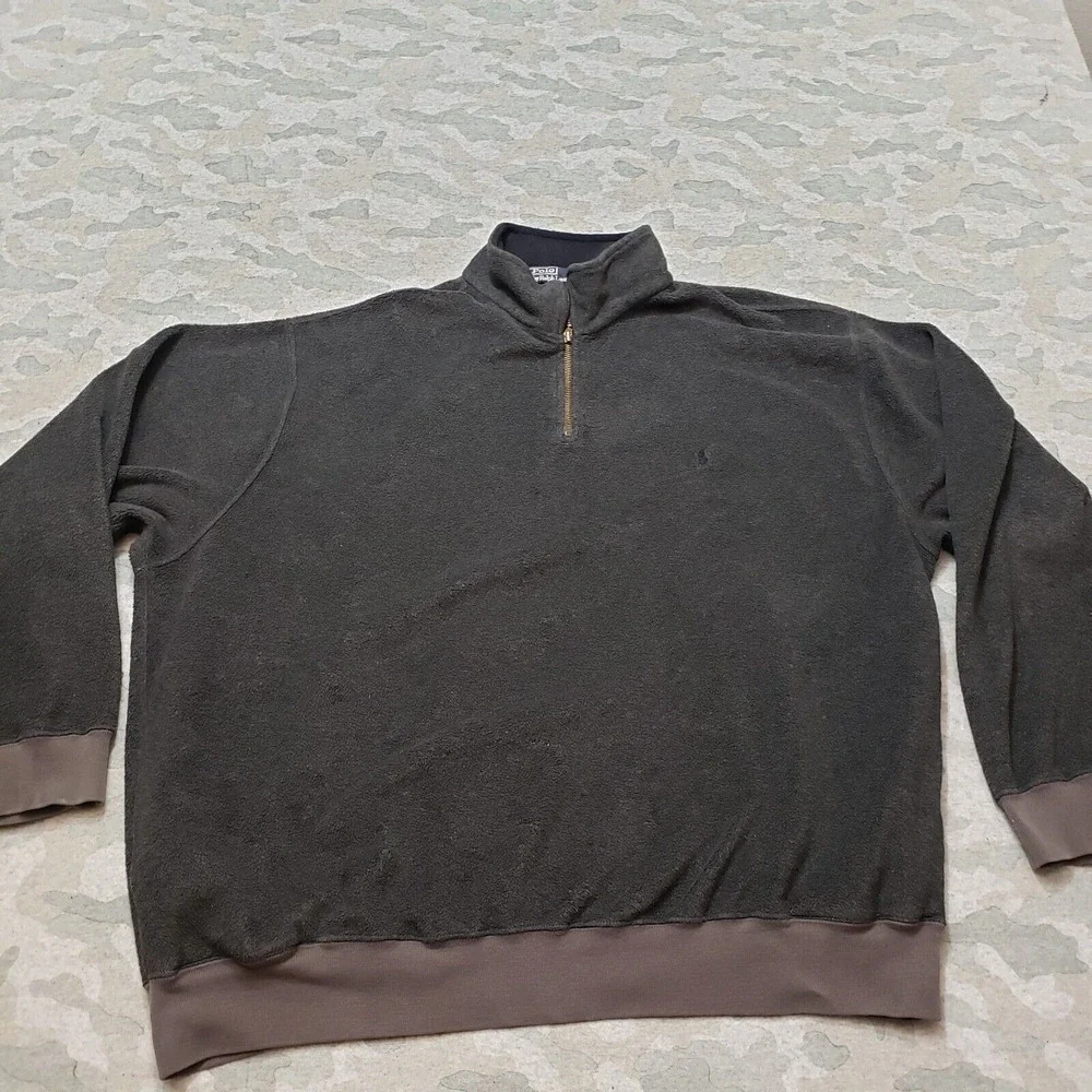 Polo Ralph Lauren Sweatshirt Mens XL Gray 1/4 Zip Long Sleeve